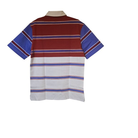 Bogey Boys Mens Large Striped Golf/ Goat Polo Red/ Purple Short Sleeve Preppy‎ - Picture 3 of 7